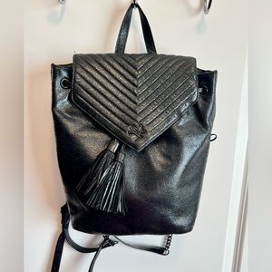 NEW Victoria’s Secret Backpack Black Glistening Pebble Leather Look  w/tags